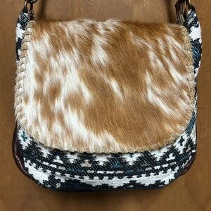 Myra Bag Brown and Black Shoulder Bag